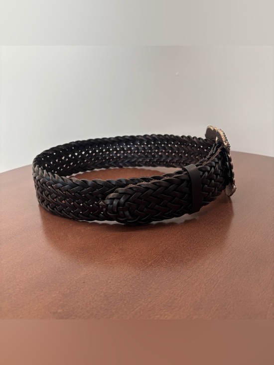 BA&SH Braided leather belt Braid In black, Size 75/US XS main image 4